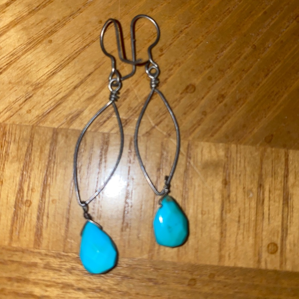 Elegant Silver and Turquoise Earrings